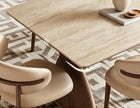 Minimalist Rectangular Marble Top Dining Table Set / Ruchi