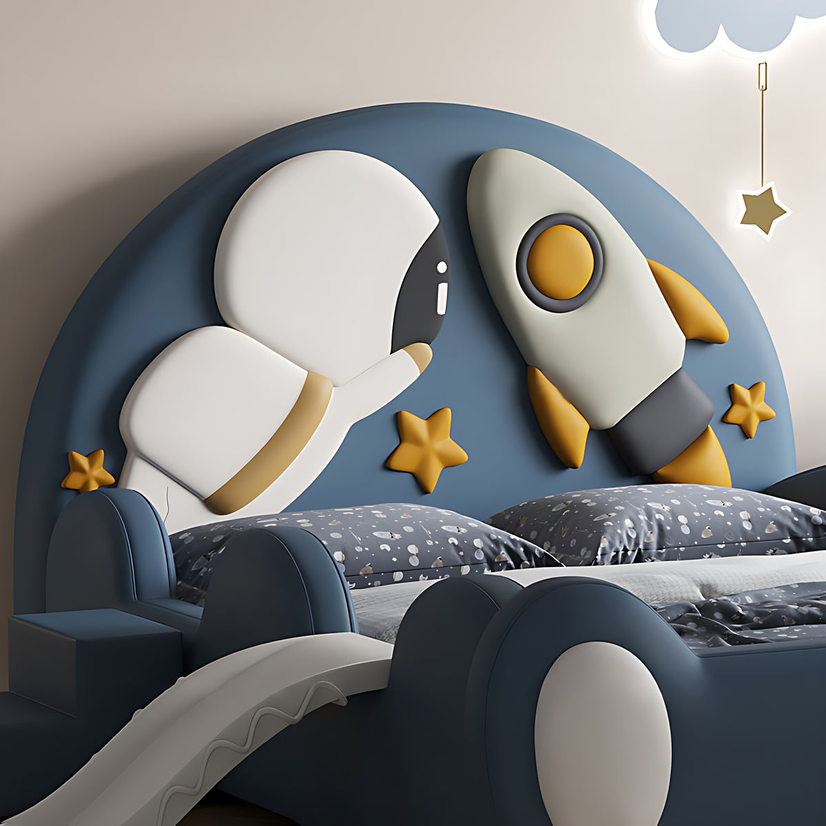 Kids Astronaut Theme Leather Bed / Ruchi