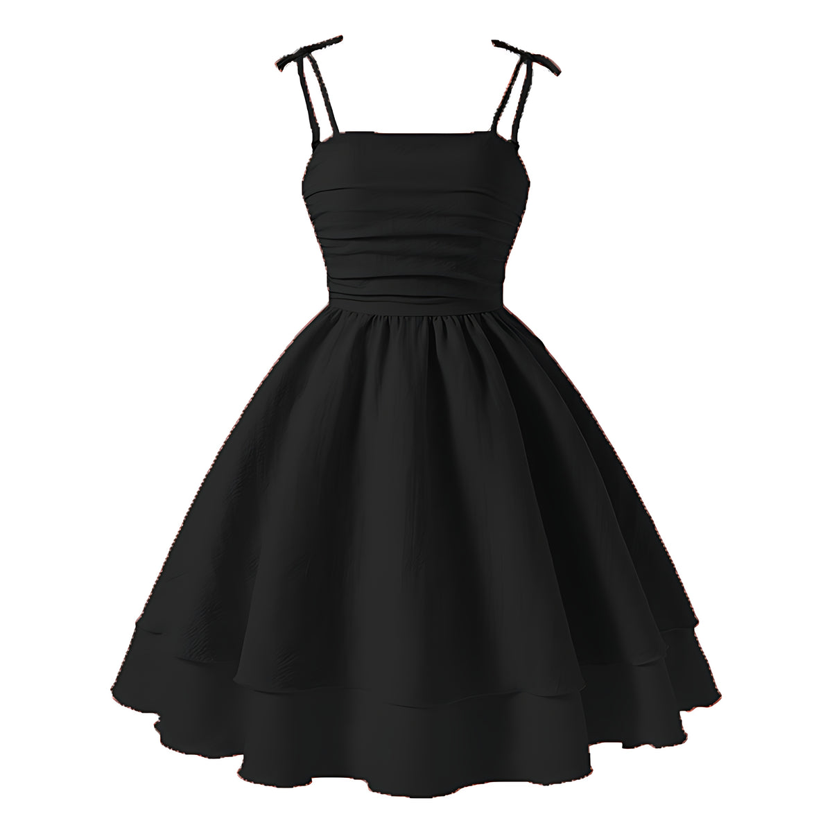 Girls Elegant Tiered Polyester Dress With Bow Straps / Ruchi