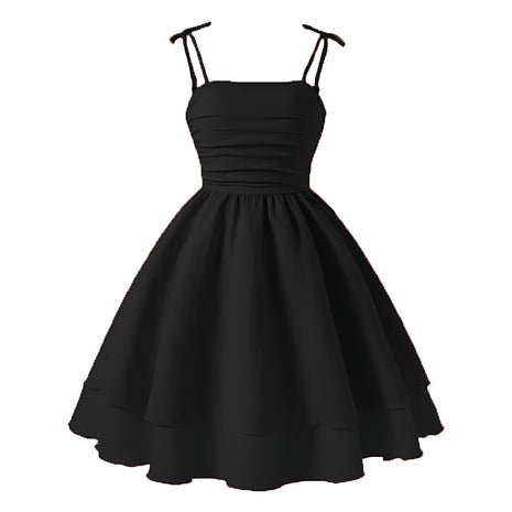 Girls Elegant Tiered Polyester Dress With Bow Straps / Ruchi