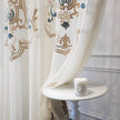European Style Luxury Embroidered Polyester Sheer Curtain / Ruchi