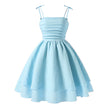 Girls Elegant Tiered Polyester Dress With Bow Straps