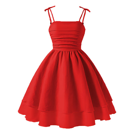 Girls Elegant Tiered Polyester Dress With Bow Straps / Ruchi