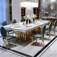 7 Pieces Marble Top Dining Table And Chairs Set / Ruchi