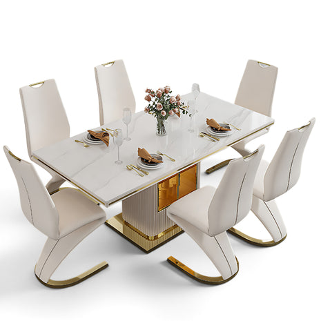 Marble Top Modern Dining Table Set For 6 / Ruchi