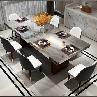 Marble Top Rectangular Dining Table Set / Ruchi