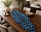 Midnight Blue Mosaic Beaded Table Runner / Ruchi