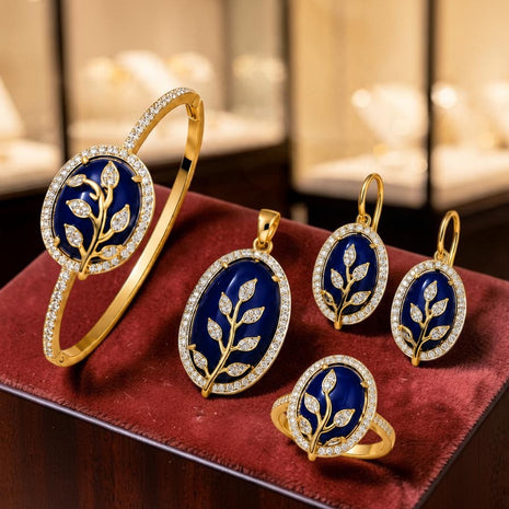 Minimalistic Gold-Plated Alloy 4-Piece Jewelry Set / Ruchi