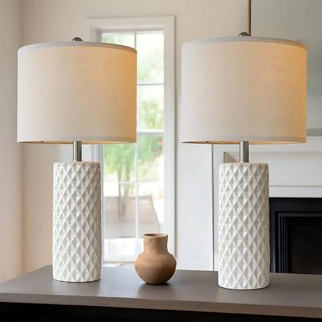 Modern Ceramic Table Lamp Set of 2 / Ruchi