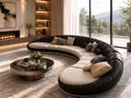 Modern Curved Leather Sofa / Ruchi
