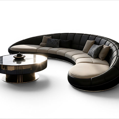 Modern Curved Leather Sofa / Ruchi