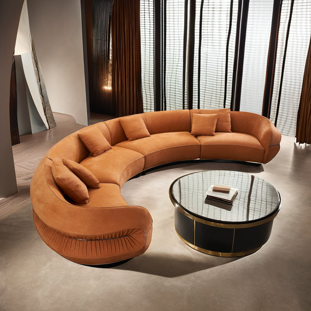 Modern Curved Velvet Sectional Sofa / Ruchi