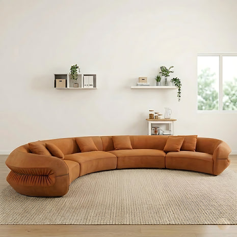 Modern Curved Velvet Sectional Sofa / Ruchi
