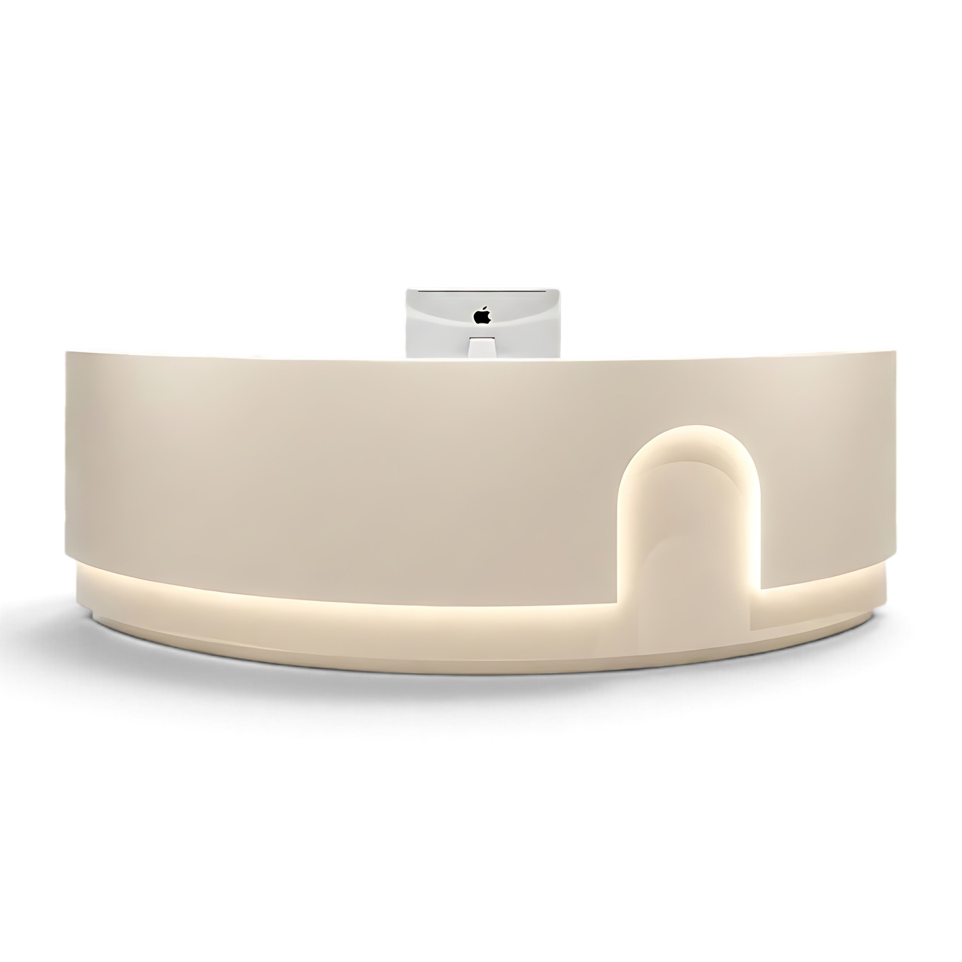 Modern LED 105 Inch Curved Wooden Reception Desk / Ruchi 