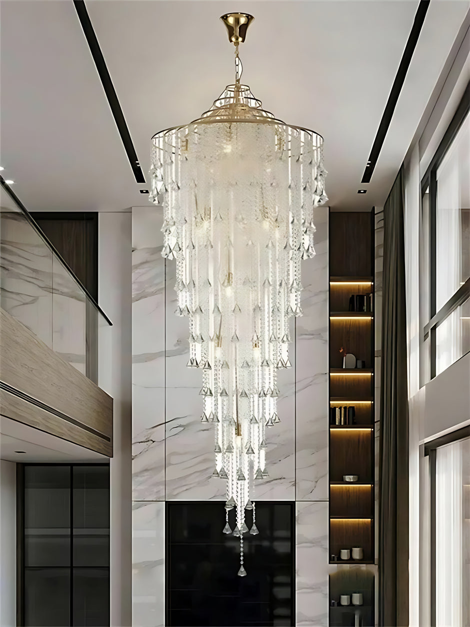 Modern LED Crystal Chandelier For Staircase / Ruchi