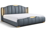 Modern LED Leather Bed With Storage / Ruchi