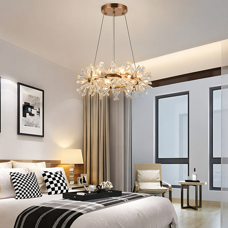 Modern LED Light Crystal Chandelier For Bedroom / Ruchi