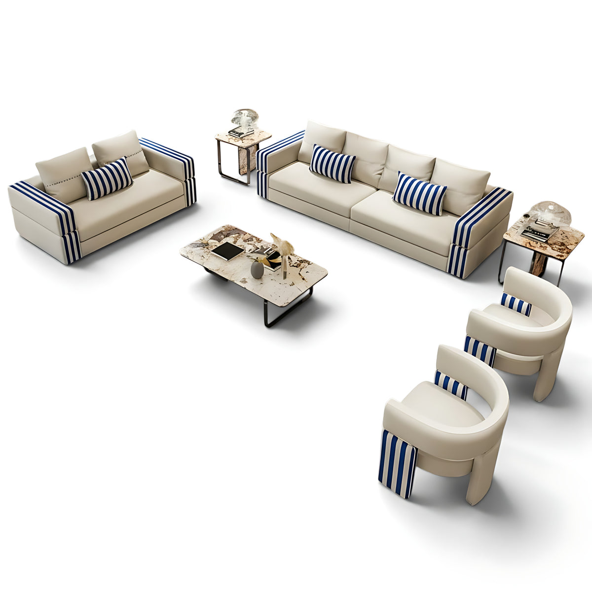 Modern Leather Living Room Sofa Set / Ruchi