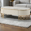 Modern Marble Coffee Table With Leather Upholstery / Ruchi