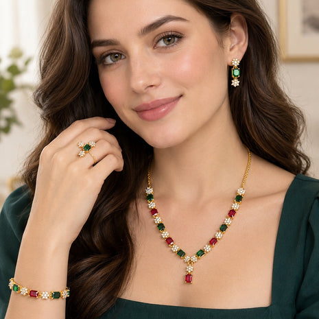 Modern Multicolor Gemstone Jewelry Set / Ruchi