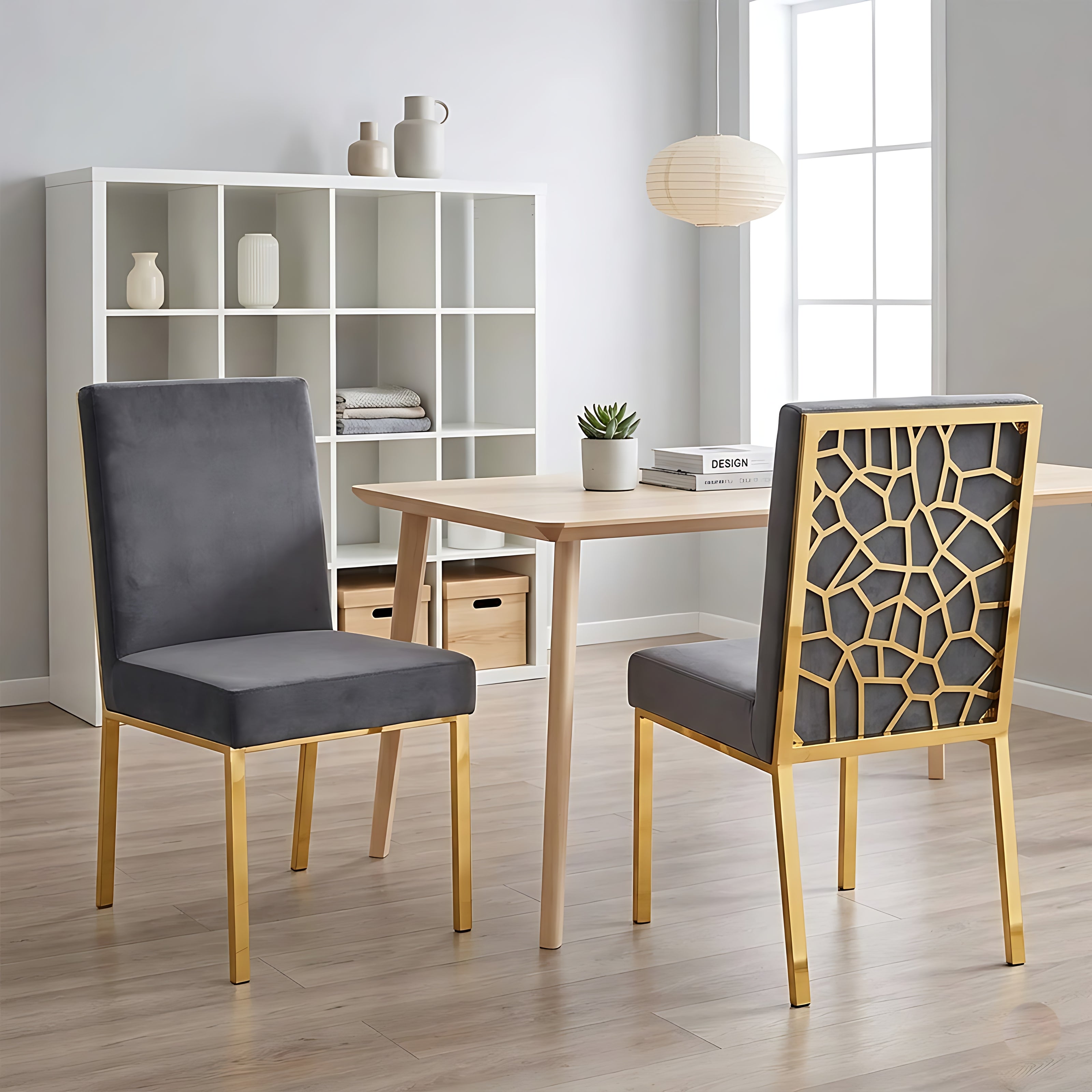 Modern Multicolor Velvet Dining Chairs Set of 4 / Ruchi