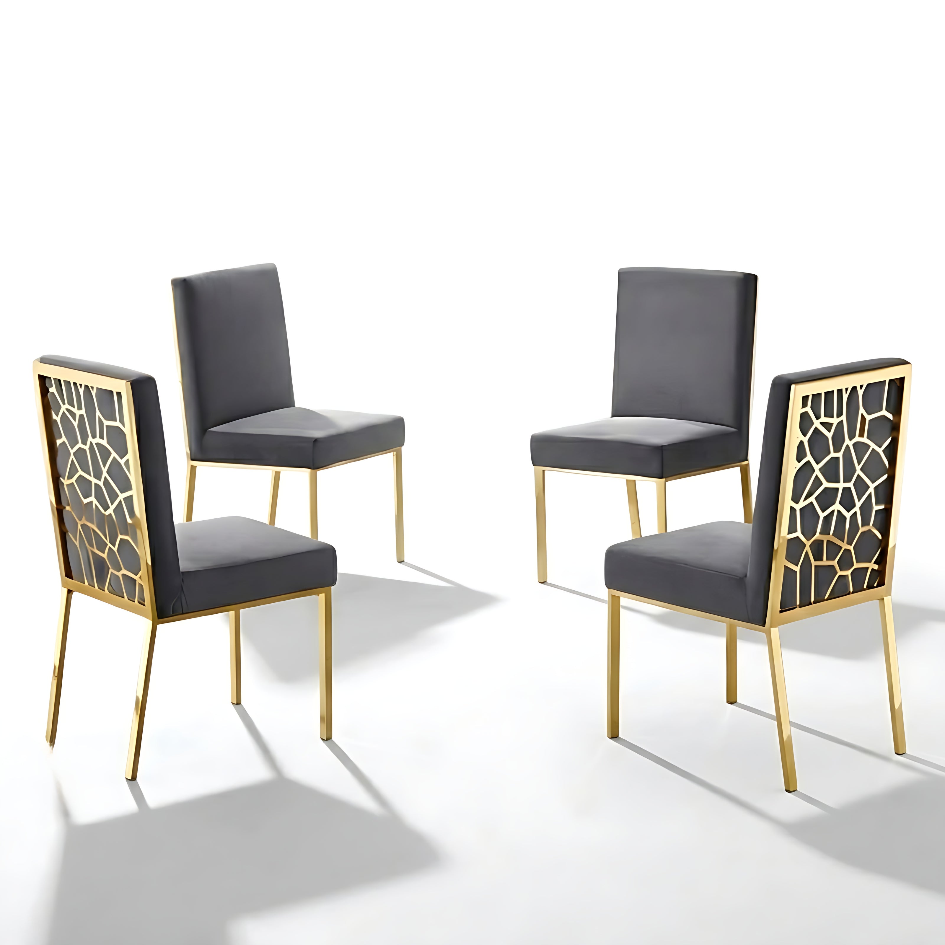 Modern Multicolor Velvet Dining Chairs Set of 4 / Ruchi