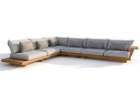 Modern Outdoor L-Shaped Wooden Sectional Sofa / Ruchi