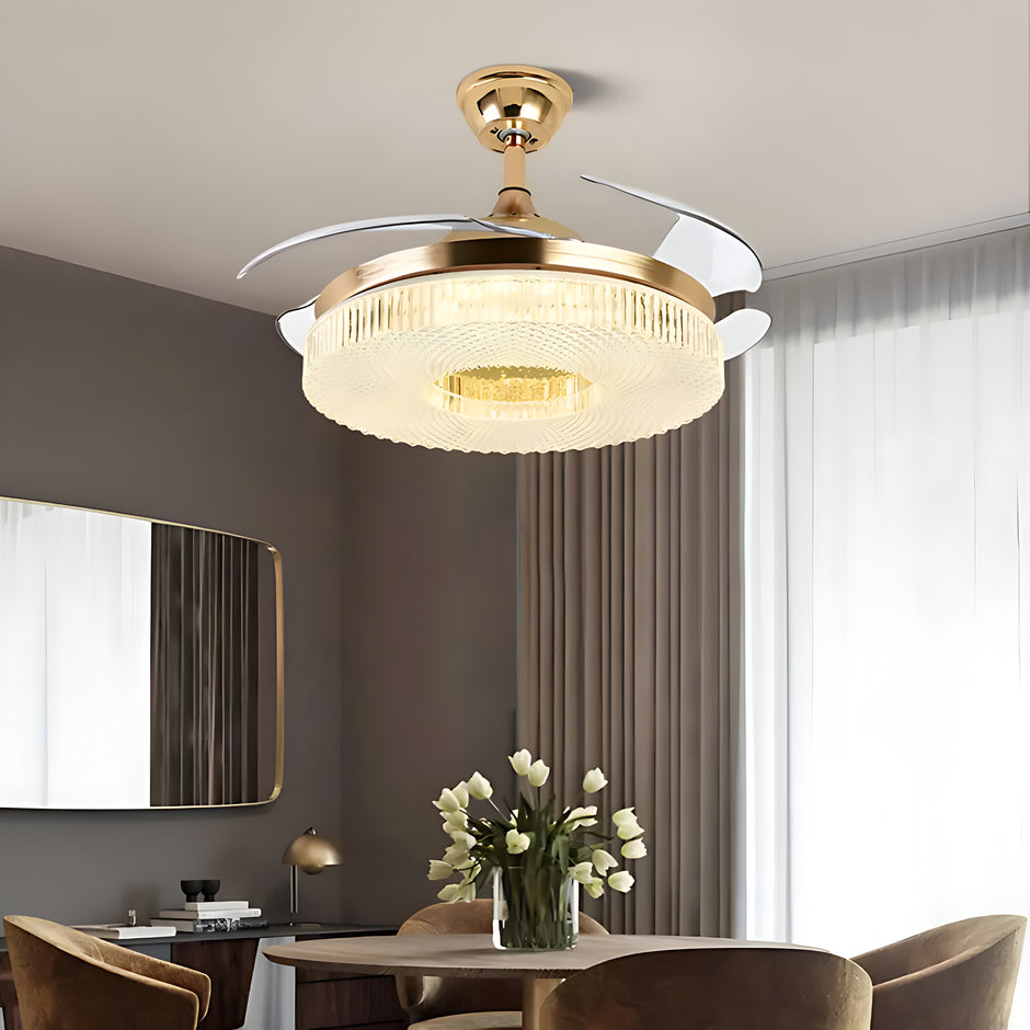 Modern Remote Control LED Ceiling Fan Light / Ruchi