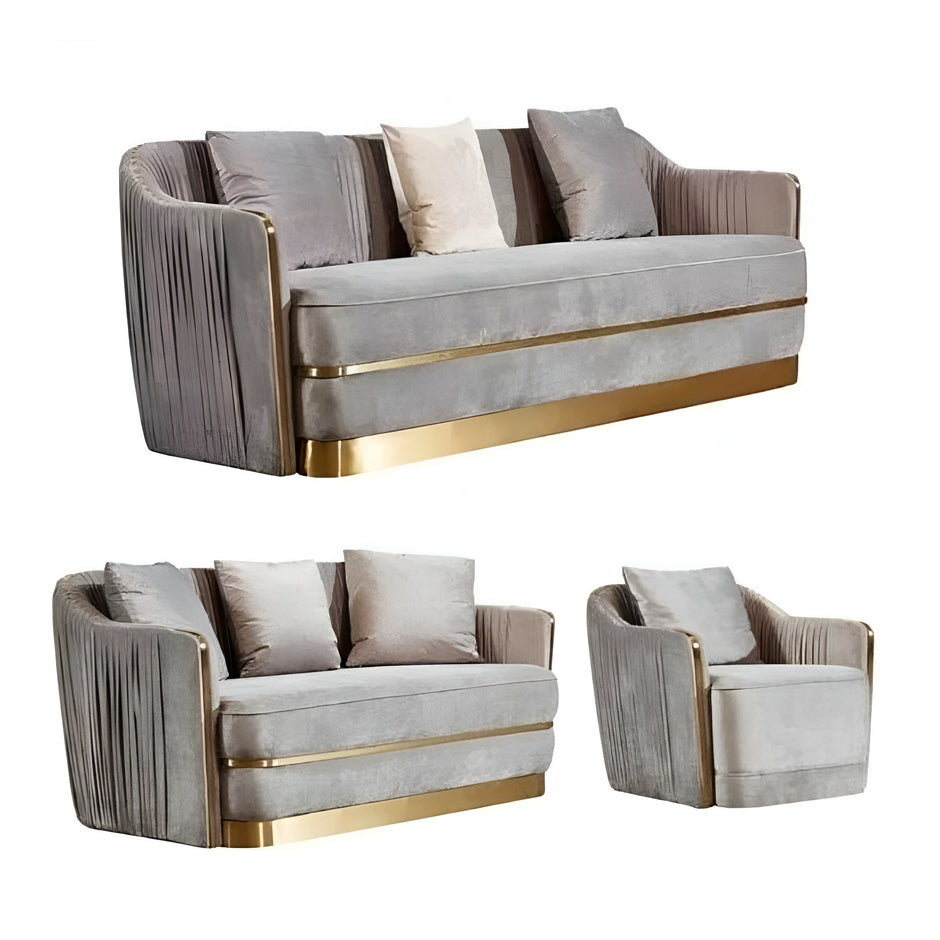 Modern Velvet Sofa Set For Living Room / Ruchi