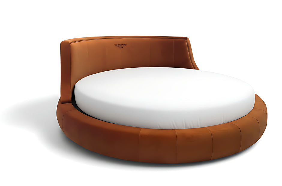 Modern Velvet Upholstered Round Bed / Ruchi