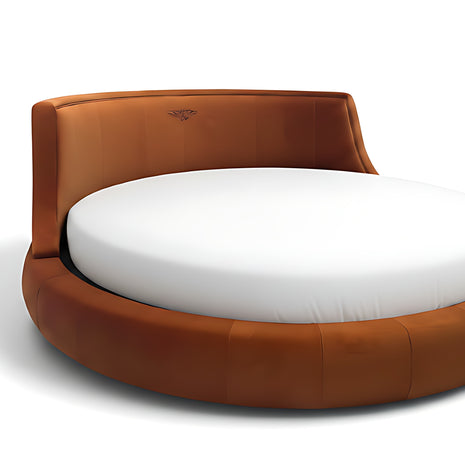 Modern Velvet Upholstered Round Bed / Ruchi