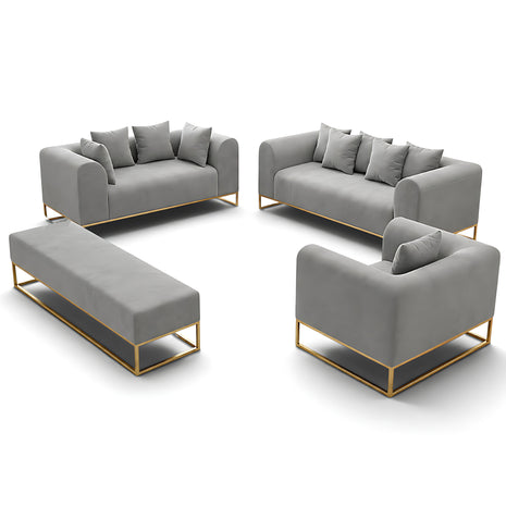 Modern Velvet Wooden Sofa Set / Ruchi