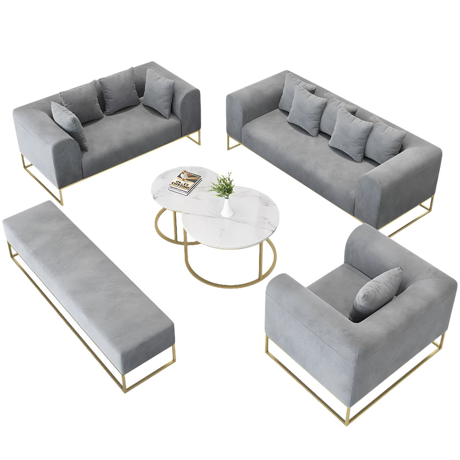 Modern Velvet Wooden Sofa Set / Ruchi