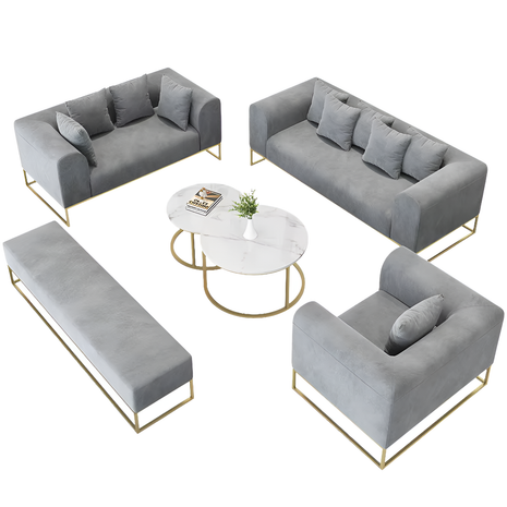 Modern Velvet Wooden Sofa Set / Ruchi