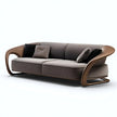 Modern Wooden 3 Seater Velvet Fabric Sofa / Ruchi