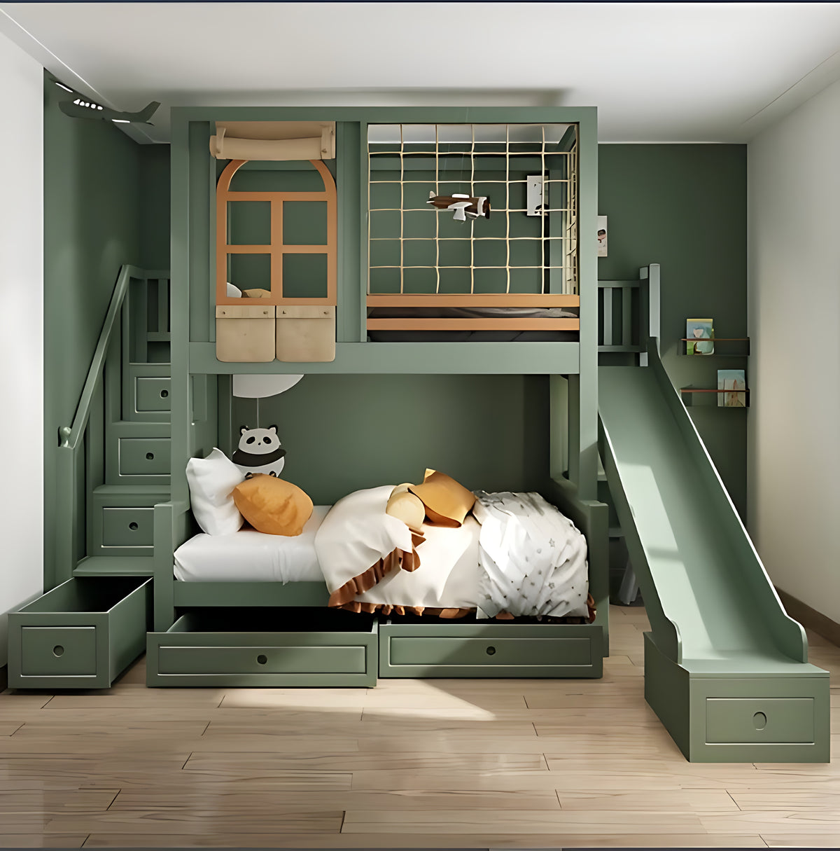 Modern Wooden Kids Bunk Bed / Ruchi