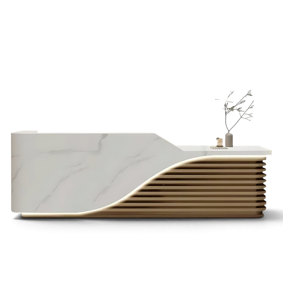 Modern Wooden Reception Desk With LED / Ruchi 