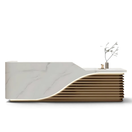 Modern Wooden Reception Desk With LED / Ruchi 