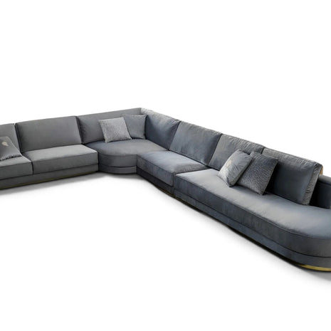 Modular Velvet L-Shaped Sectional Sofa / Ruchi