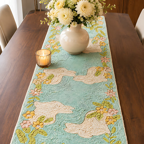 Multicolor Beaded Embroidered Table Runner / Ruchi