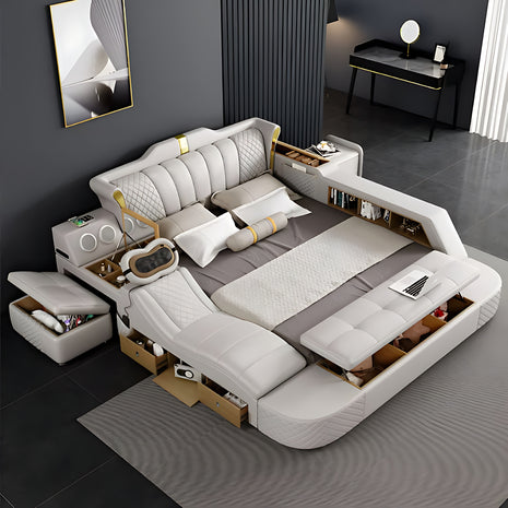 Multifunctional Smart Leather Bed With Massager / Ruchi