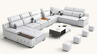 Multifunctional U-Shaped Leather Sectional Sofa / Ruchi