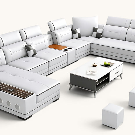 Multifunctional U-Shaped Leather Sectional Sofa / Ruchi