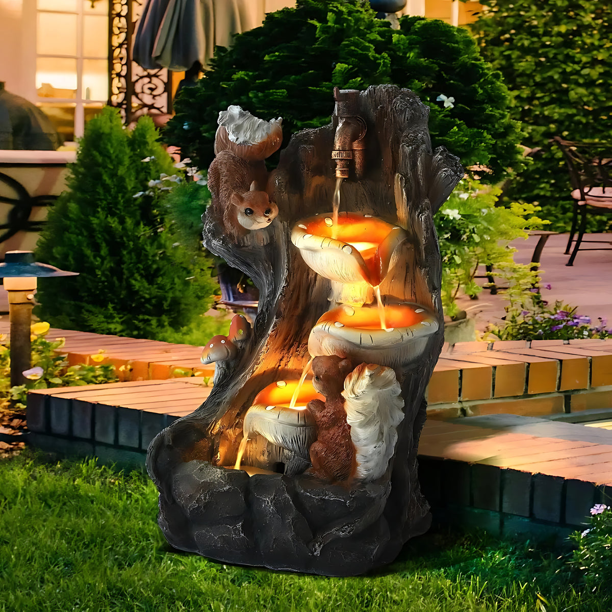 Nature Design LED Outdoor Resin Water Fountain / Ruchi