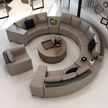 Opulent White Leather Round Sectional Sofa Set / Ruchi