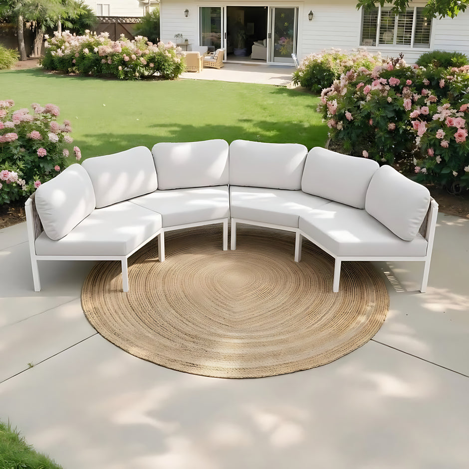 Outdoor Patio Semi-Circular Fabric Sectional Sofa / Ruchi