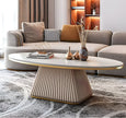 Oval Marble Top Modern Coffee Table / Ruchi