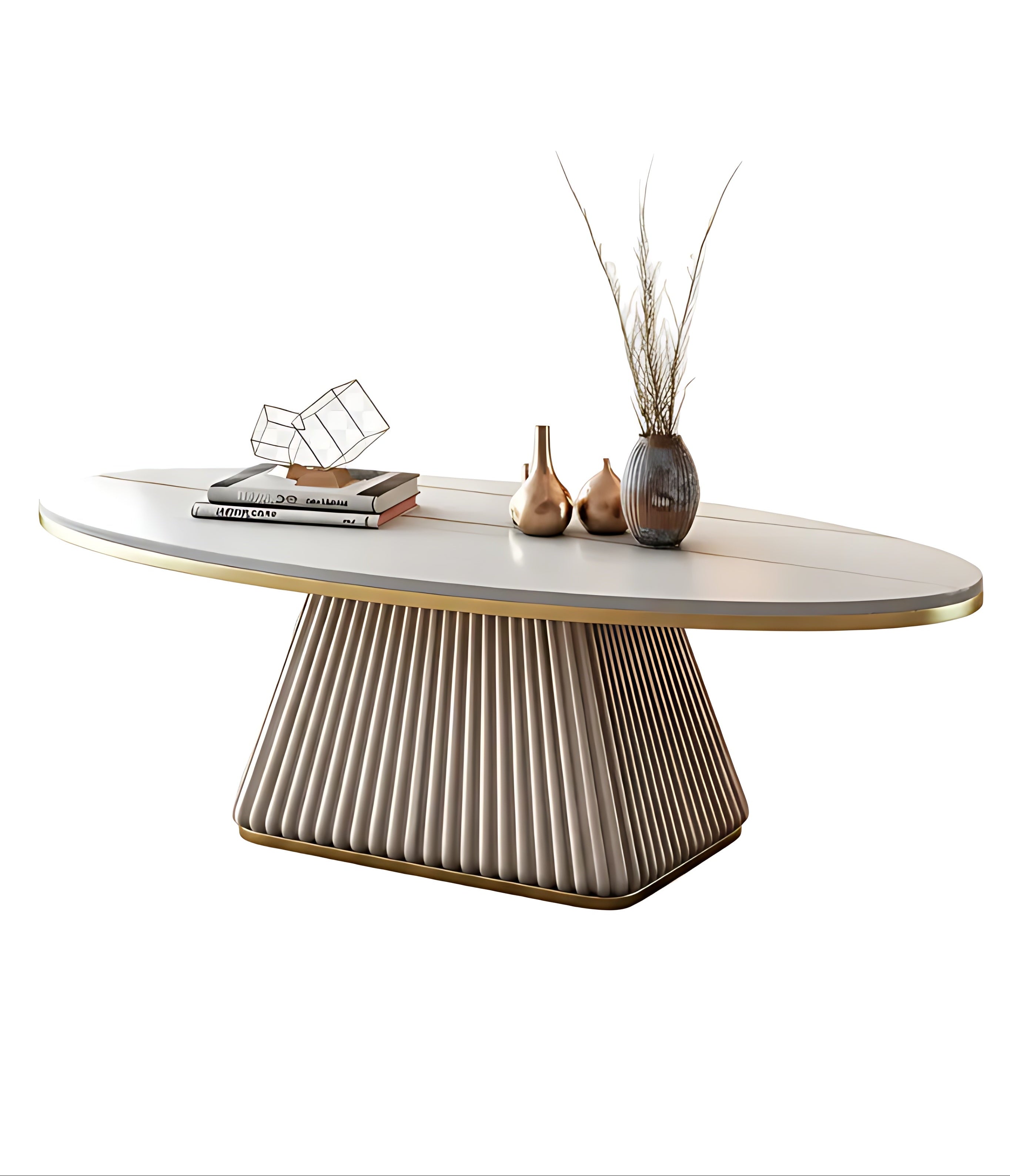 Oval Marble Top Modern Coffee Table / Ruchi
