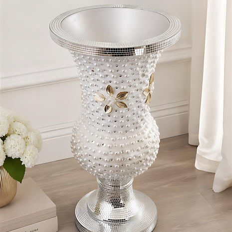 Pearl Crystal Ceramic Flower Vase / Ruchi