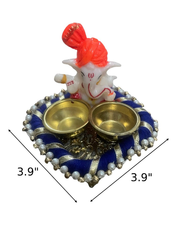 Raksha Bandhan Thali Set With Ganesha Idol And Expressive Rakhi / Ruchi